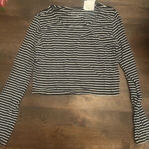 PHILOSOPHY Striped cropped long sleeve shirt